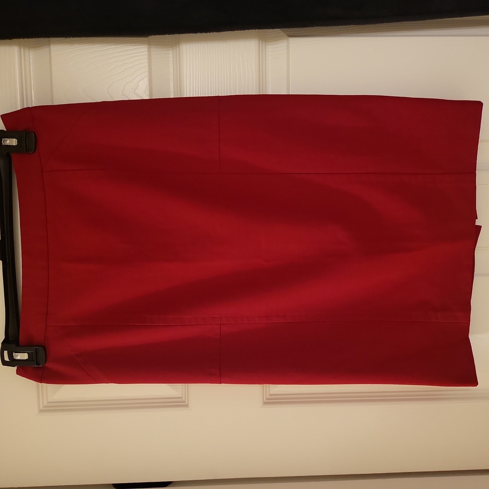 Body by Victoria Red Pencil Skirt and fabric buttons
